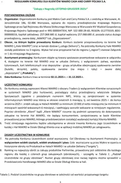 Pogląd gazetki "Regulamin konkursu zakupy z nagrodą" ze sklepu Makro ważnej od 02.11.2025