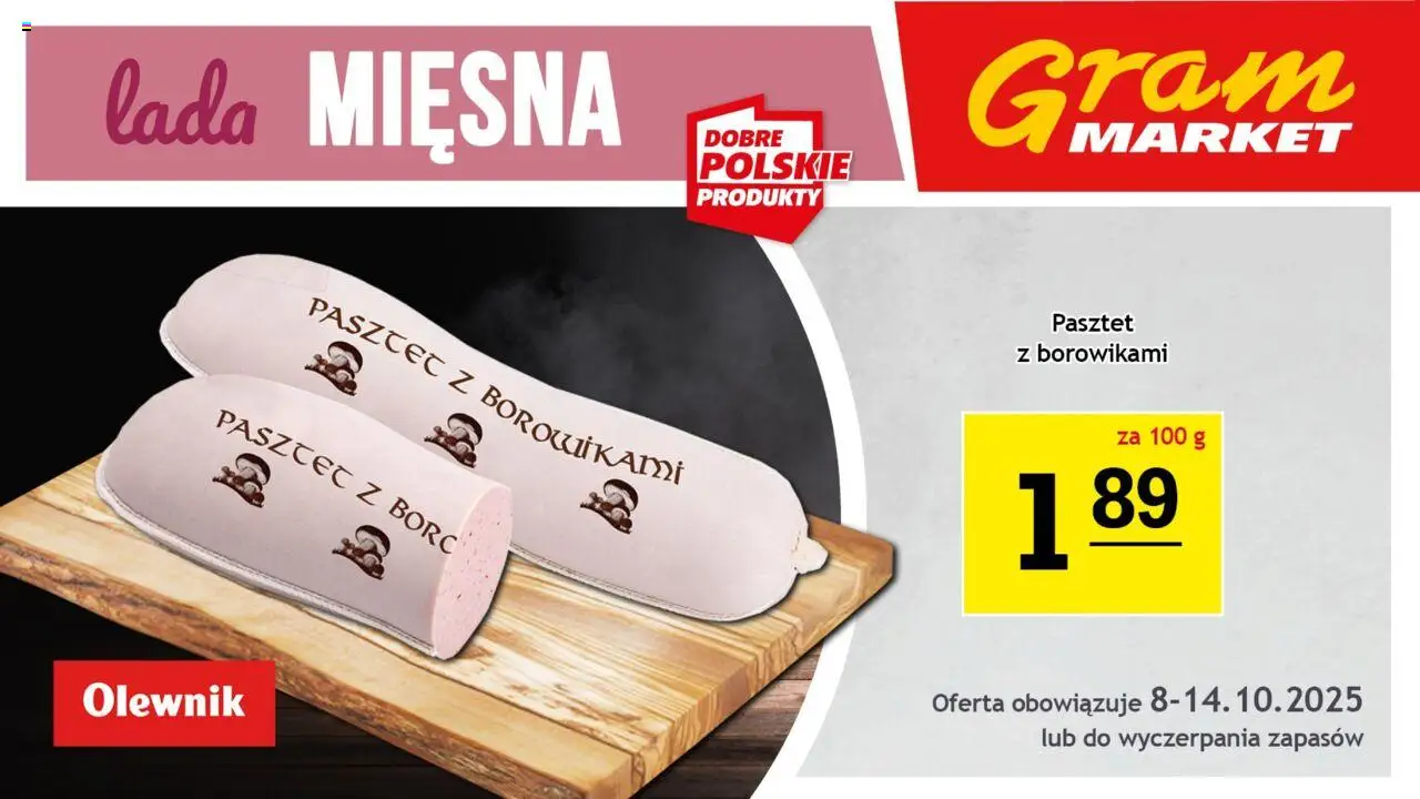 Gram Market Lada Mięsna od 08.10.2025 - Nowa Gazetka - Numer strony 1 - Pasztet
