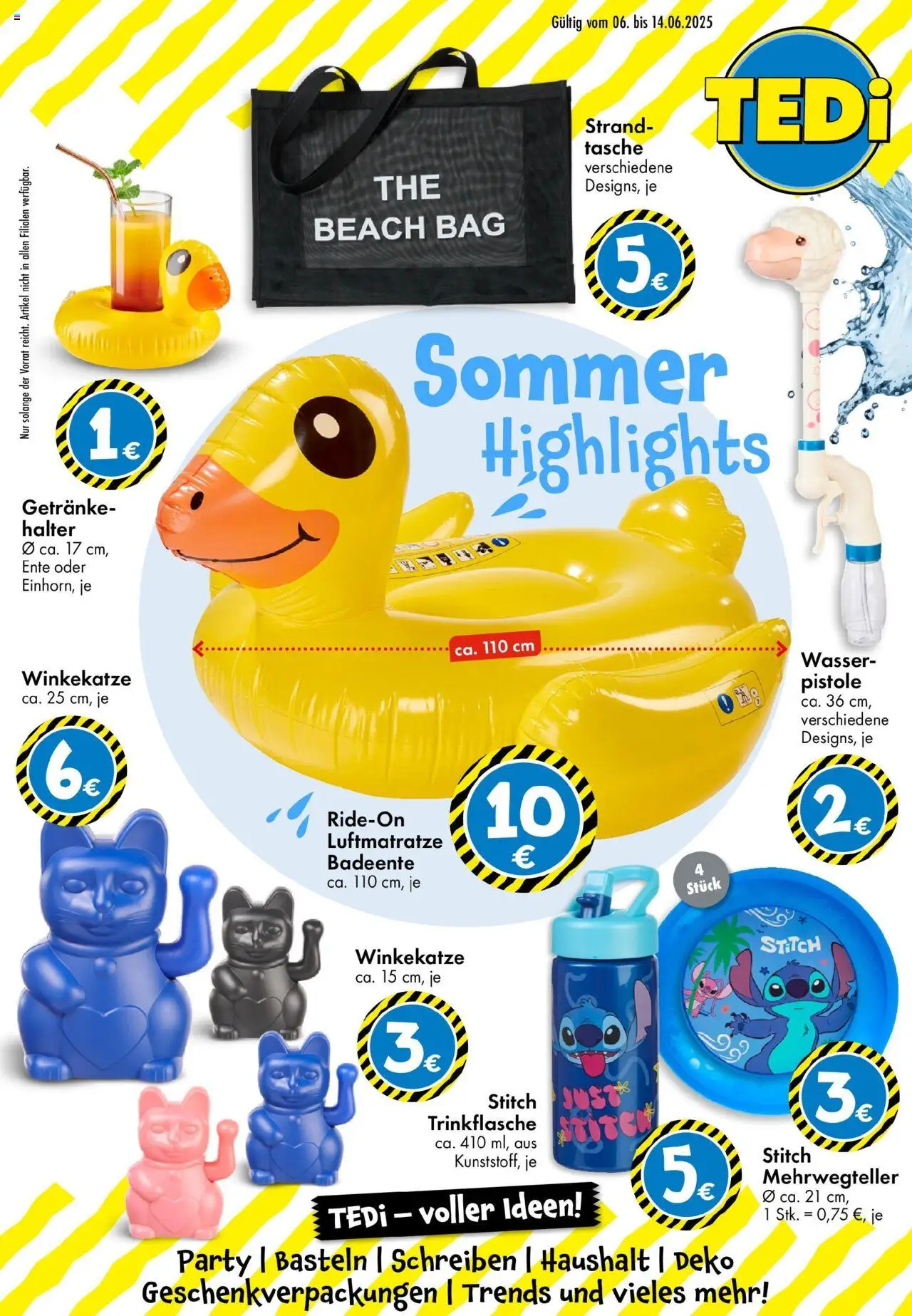 TEDi Prospekt (vom 06.06.2025 - 14.06.2025) - Wasser, Tasche, Ente