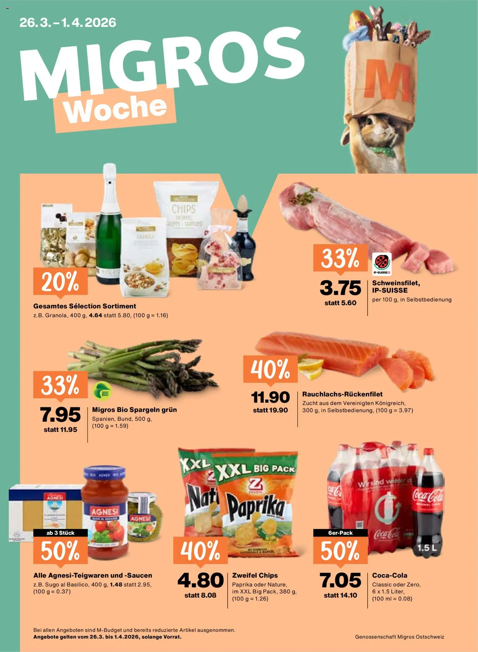 Vorschau des Merkblatts Migros aktionen vom Shop Migros gültig von 26.03.2026 bis 01.04.2026