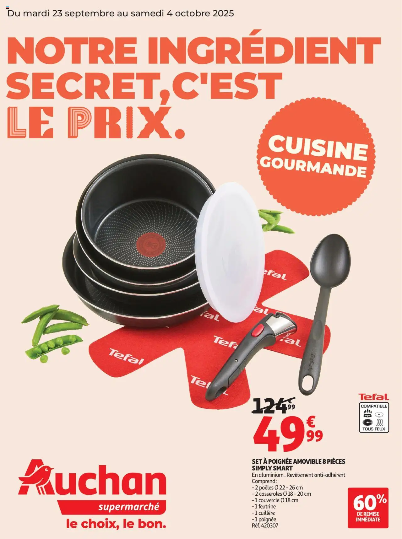 Notre ingrédient secret c'est le prix dans votre super de la boutique Auchan valable du 23/09/2025 - Page numéro 1