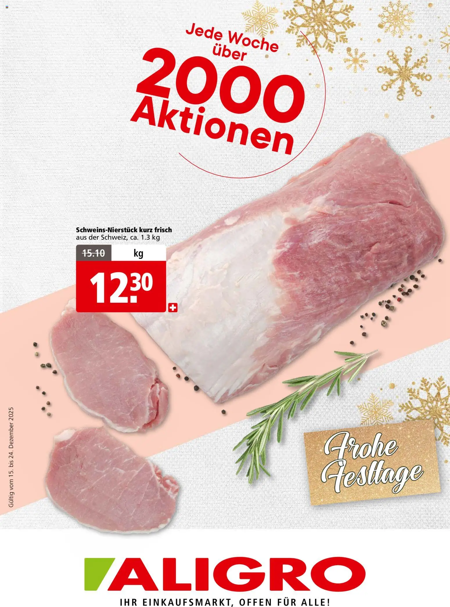 Vorschau des Merkblatts Aktionen Frohe Festtage vom Shop Aligro gültig von 15.12.2025 bis 24.12.2025