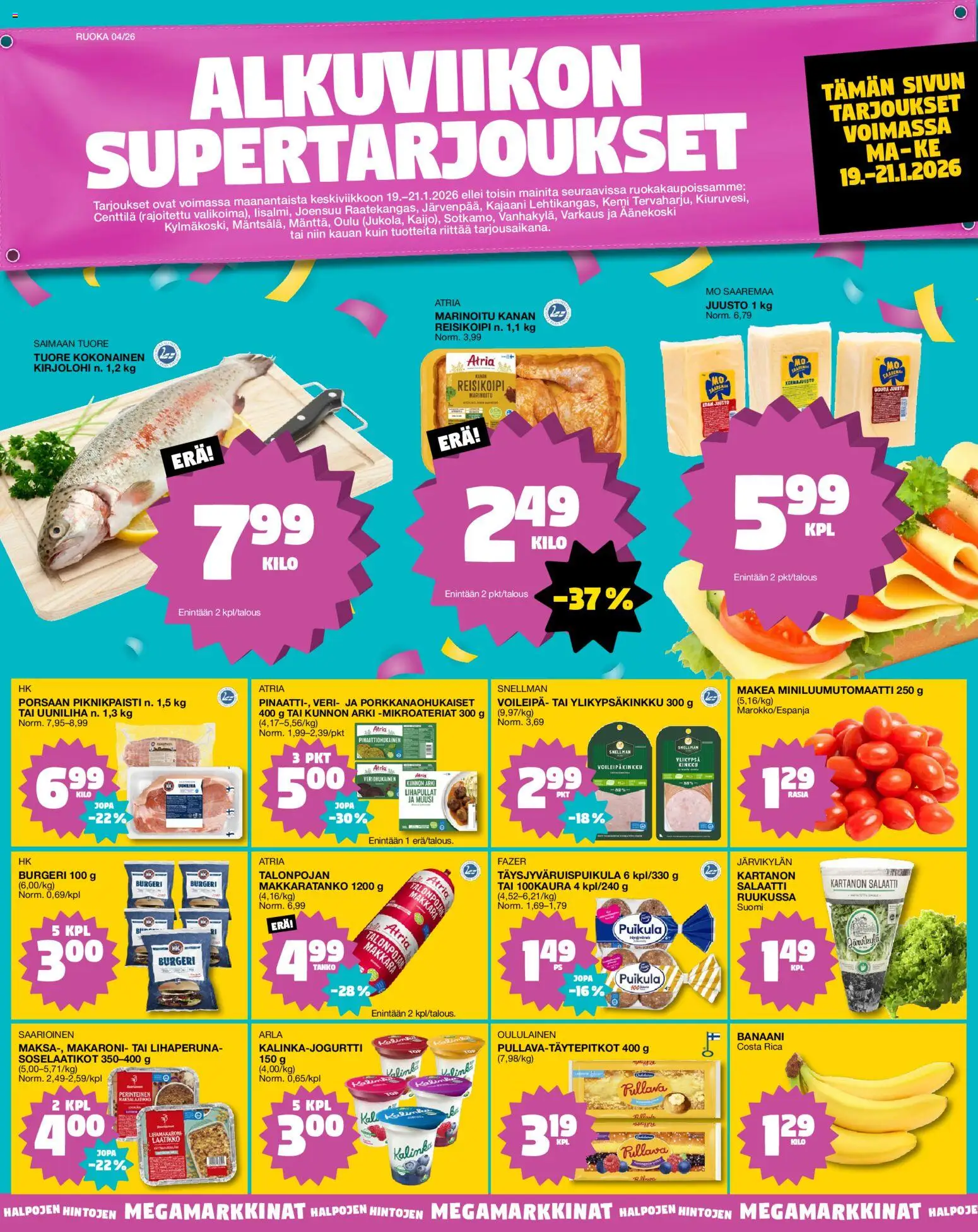 Kaupan Tokmanni Ruokatarjoukset esikatselu, voimassa 19/01/2026