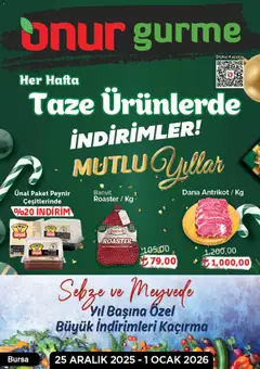 Onur Market Katalog Gurme - Bursa 25.12.2025 - Broşürünün önizlemesi