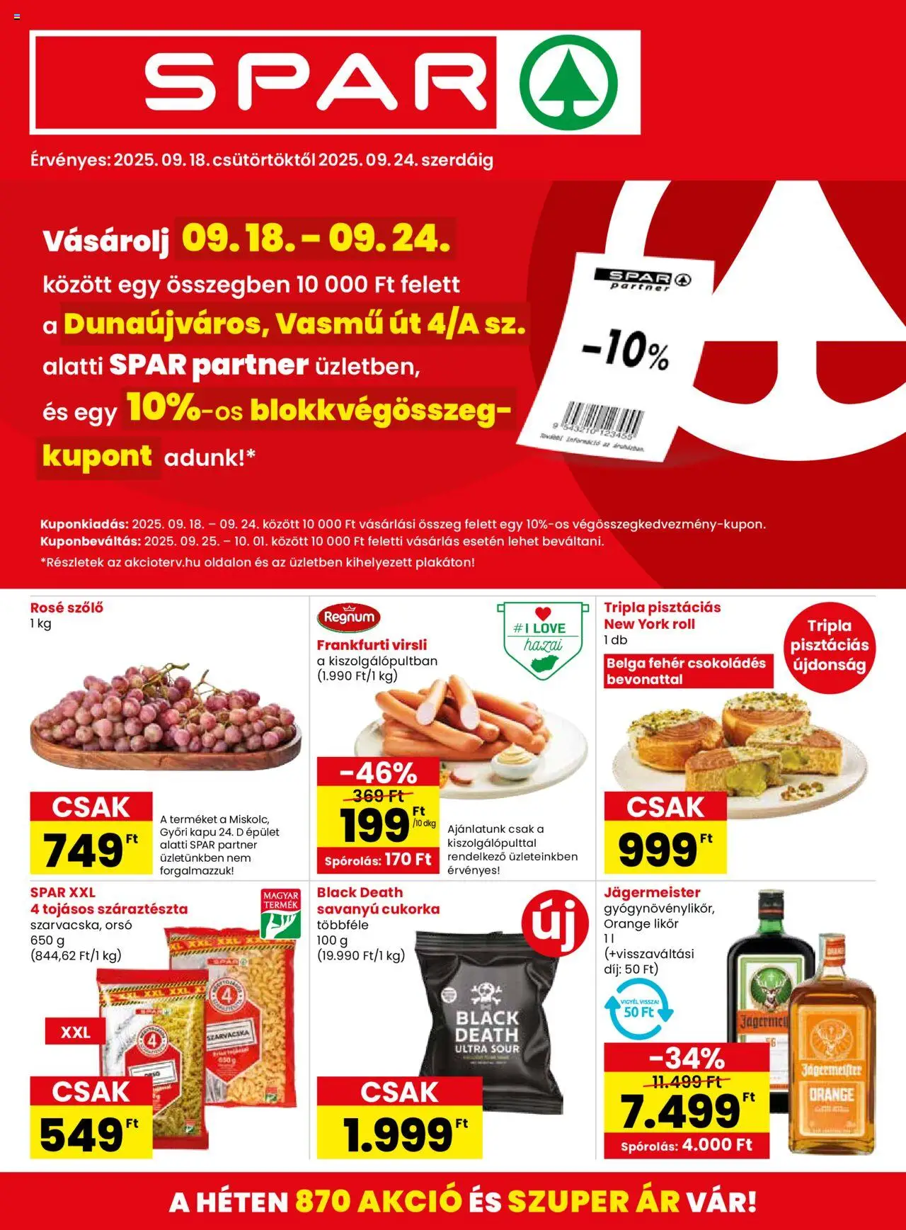Spar aktuális szórólap, érvényes 2025.09.18.-től - 1 oldal