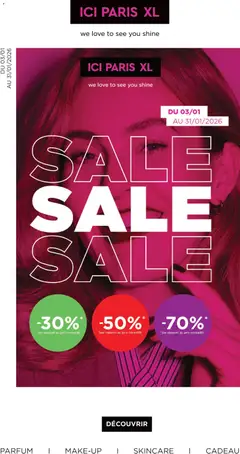 Voorbeeld van Publicité van winkel ICI Paris XL geldig vanaf 03/01/2027