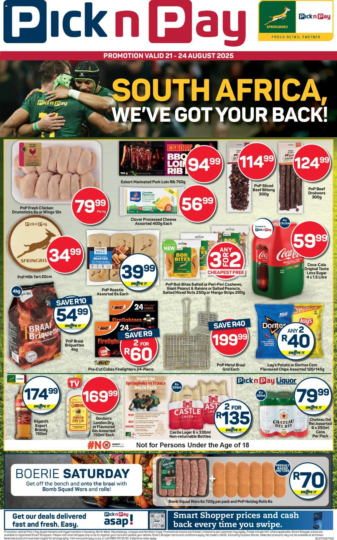 Pick n Pay Inland provinces - Rugby Specials from 21/08 - 24/08/2025 > Promotions