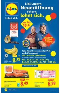 Vorschau des Merkblatts Lidl Aktionen Neueröffnung Luzern vom Shop Lidl gültig von 16.04.2026 bis 22.04.2026