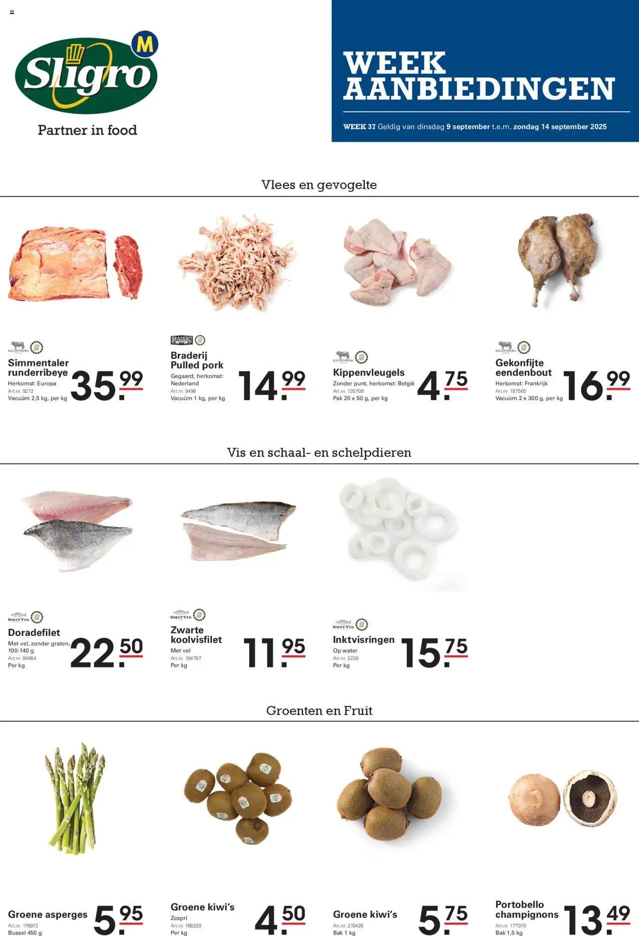 Sligro shop Folder geldig vanaf 09/09/2025 - Paginanummer 1