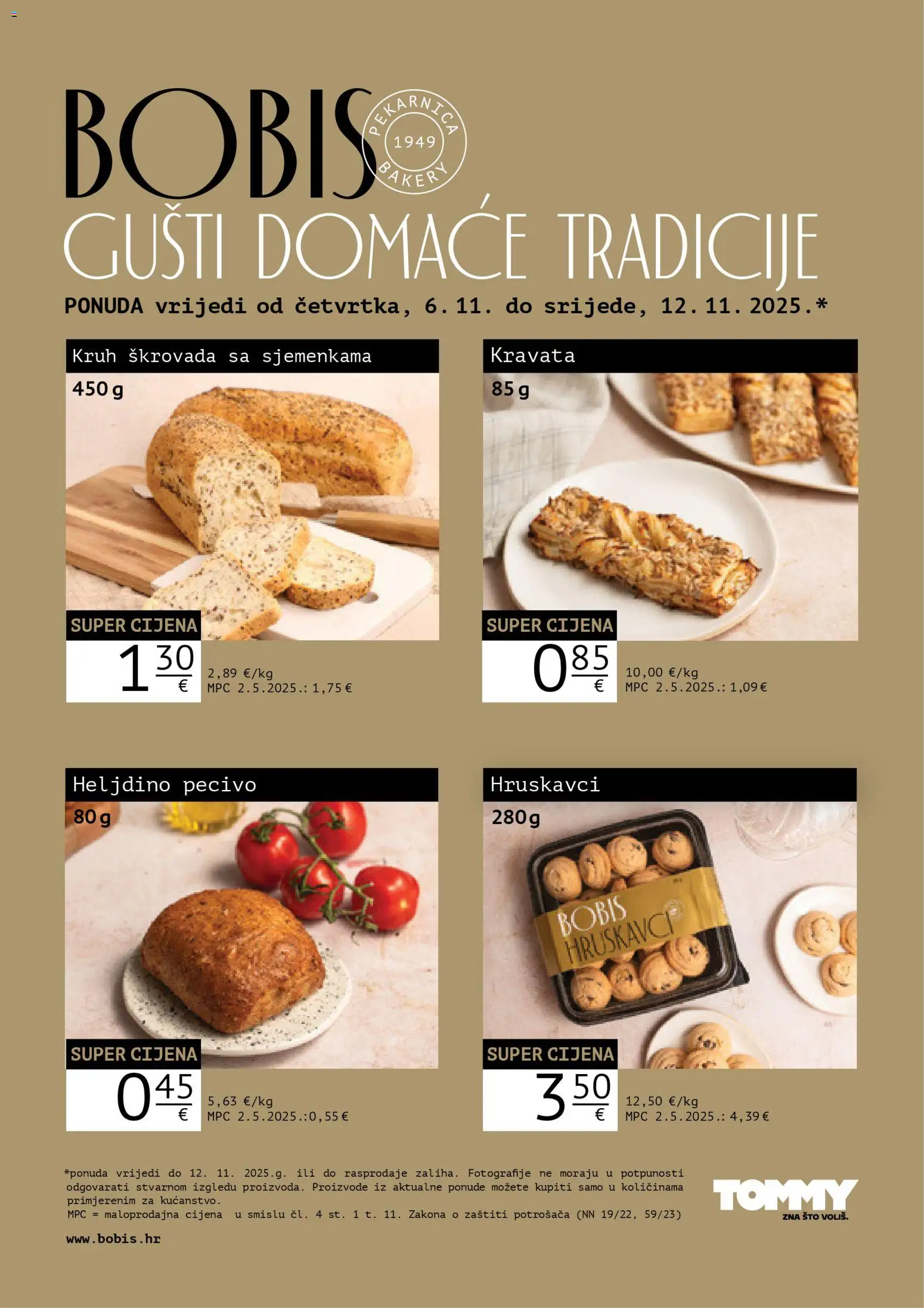 Pregled letka Bobis Super ponuda trgovine Tommy vrijedi od 06.11.2025