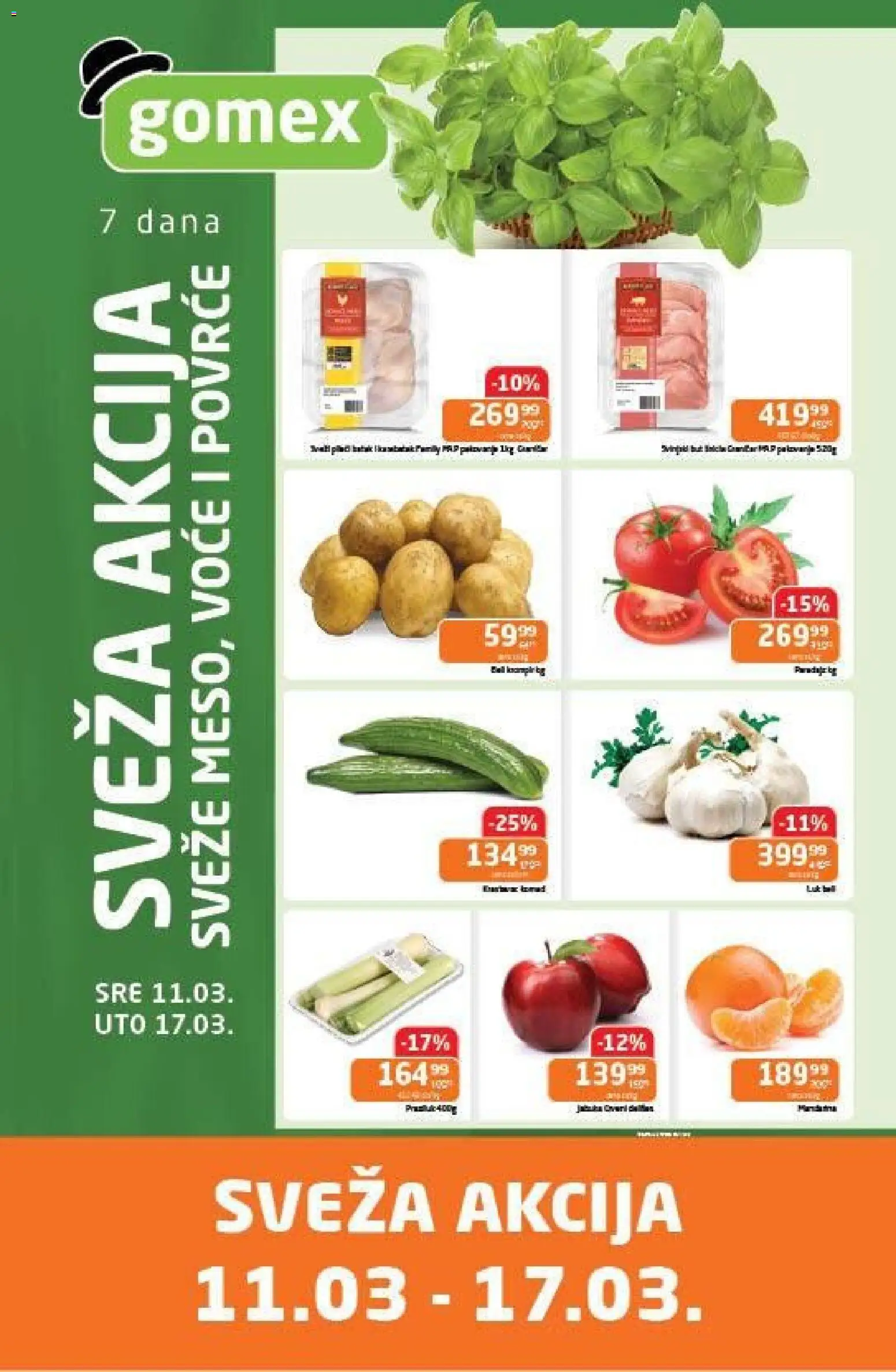 Pregled Gomex kataloga - važi od 11.03.2026 - Povrće, Voće