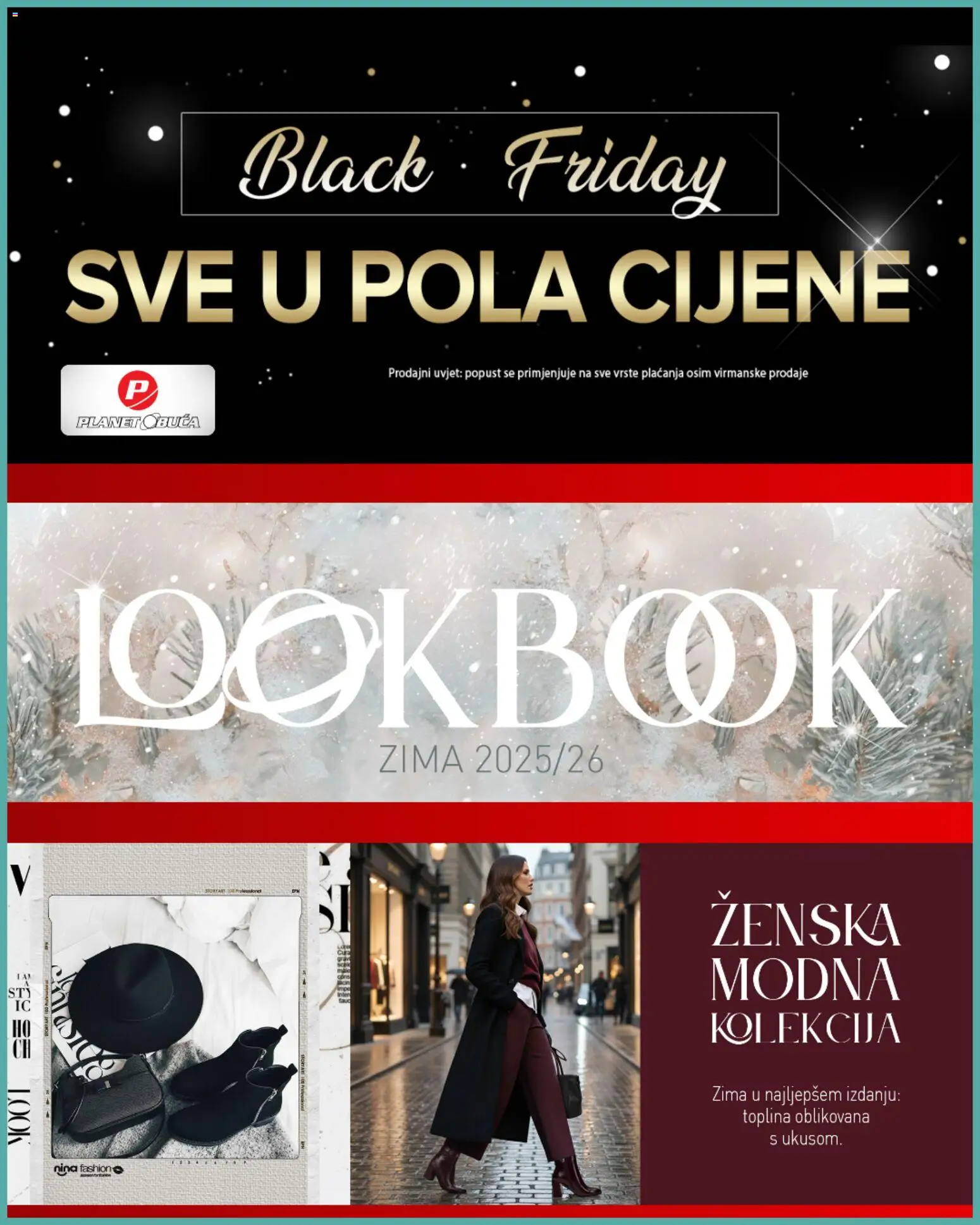 Pregled letka Black Friday trgovine Planet obuća vrijedi od 27.11.2025