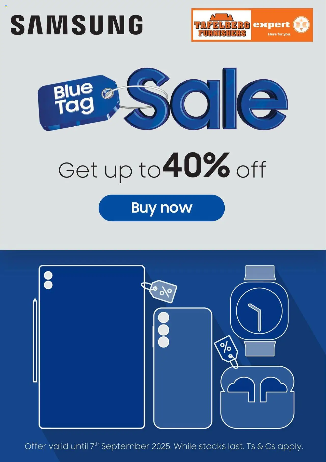 Tafelberg Furnishers Blue Tag Sale from 25/08 - 07/09/2025 > Promotions