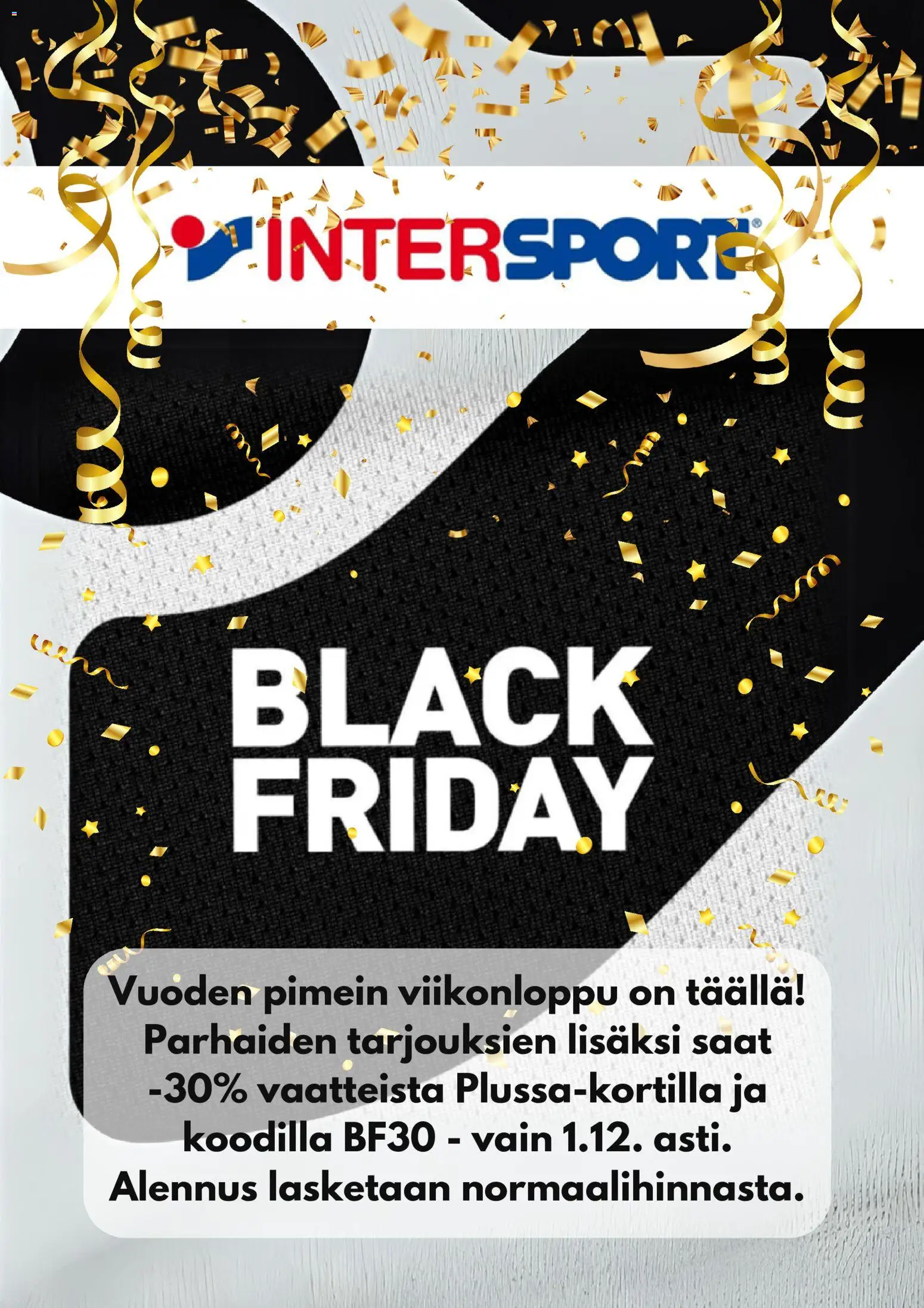 Kaupan Intersport Black Friday esikatselu, voimassa 25/11/2025