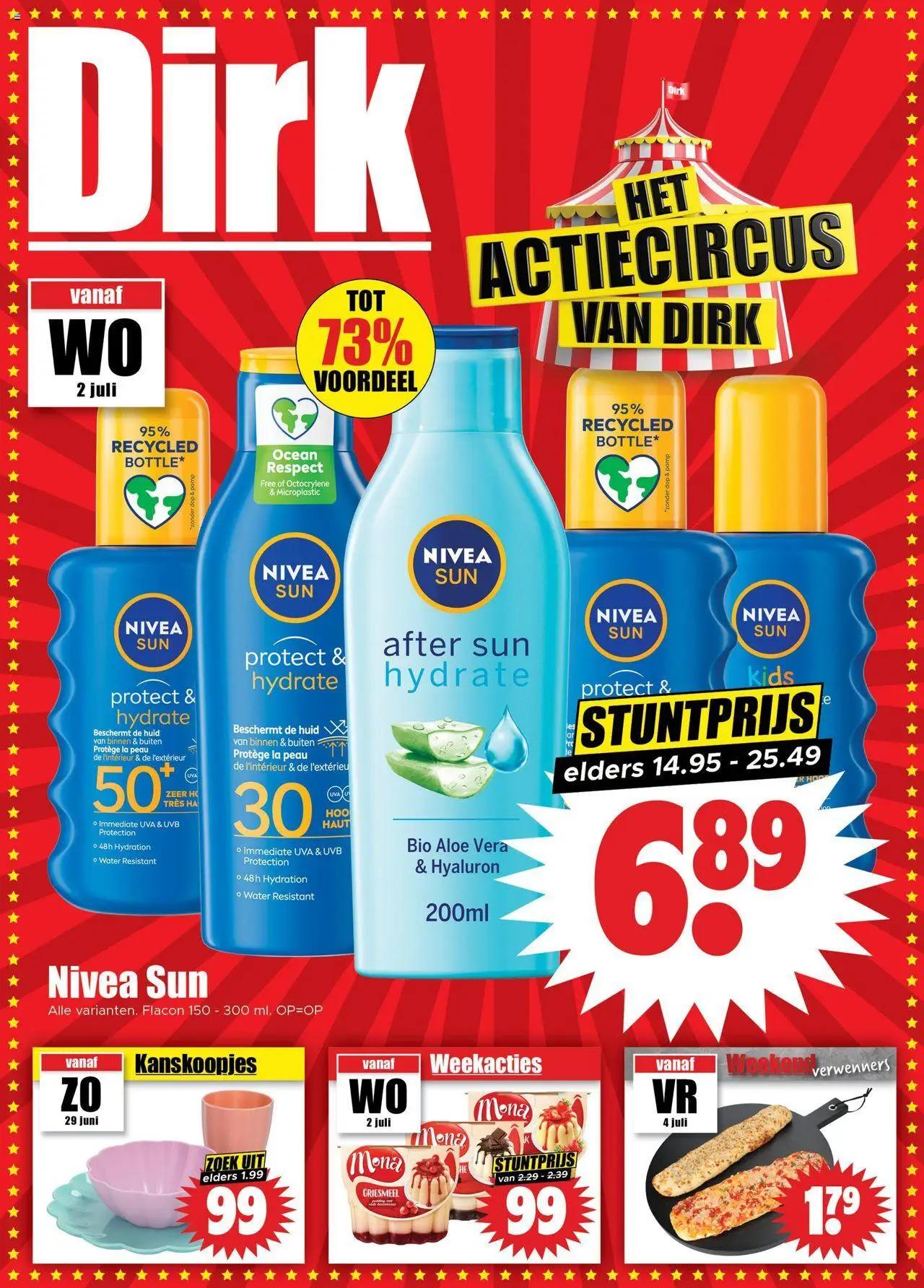 Dirk shop Folder week 27 geldig vanaf 02-07-2025 - Paginanummer 1 - Water, Dessert, La, Griesmeel, Aloë Vera