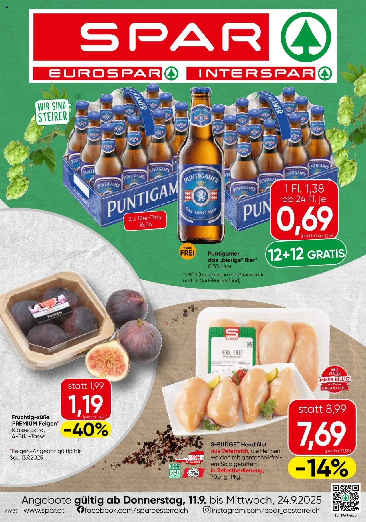  SPAR Flugblatt 11.09.2025 - Prospekt "Steiermark" - Seite 1