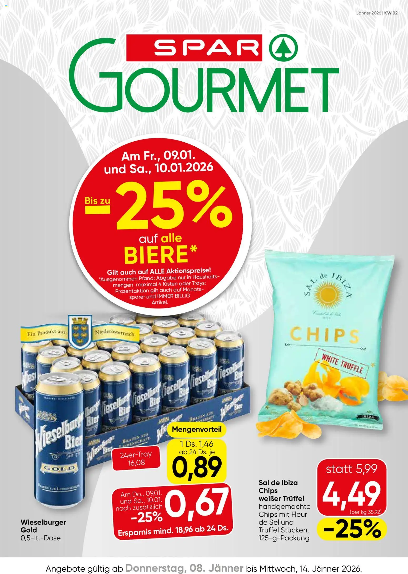 Vorschau der Angebote: SPAR Gourmet Burgenland gültig ab 08.01.2026 - Bier, Chips
