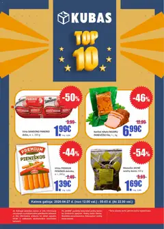 Kubas parduotuvės leidinio Kubas leidinys - Top 10 galiojančio nuo 2026.04.27 peržiūra