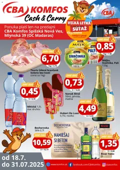 Náhľad CBA Komfos letáku platného od 18.07.2025
